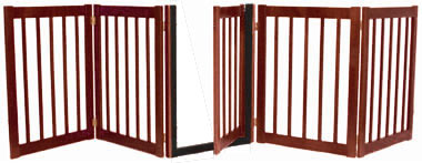 Dynamic Accents 42225 - 32 Inch 5 Panel Walk-through Free Standing Ez Gate - Mahogany