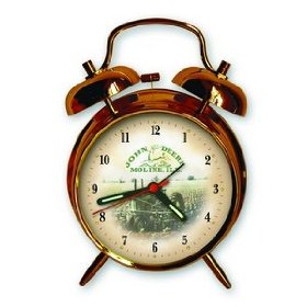 John Deere 24012 JD Twin Bell Alarm Clock  Antique Gold Finish
