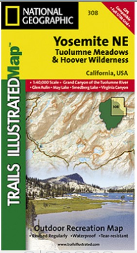 Ti00000308 Map Of Yosemite Ne-tuolumne Meadows And Hoover Wilderness - California