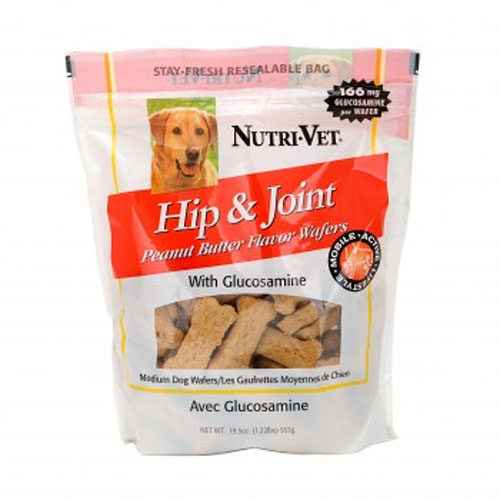 Nutri Vet 00134-9 Hip And Joint Peanut Butter Flavored Wafers - Medium - 19.5 Oz