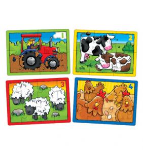 The Original Toy Company 209 Farm Four In A Box First Counting Puzzles