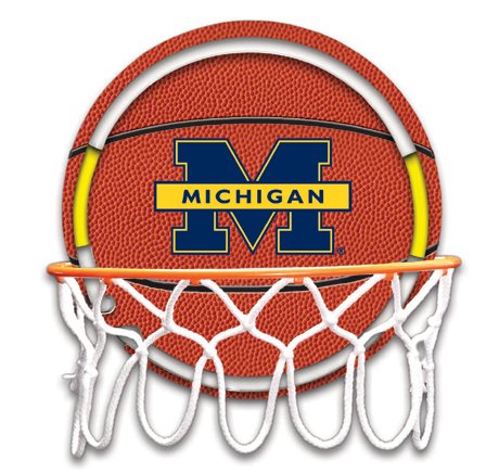 PTC Intl 13116 Michigan Wolverines Pebble Basketball Hoop