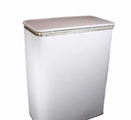Redmon 2291WHSV Jumbo Vinyl Hamper - White with Silver Trim Redmon 2291WHSV Jumbo Vinyl Hamper - White with Silver Trim