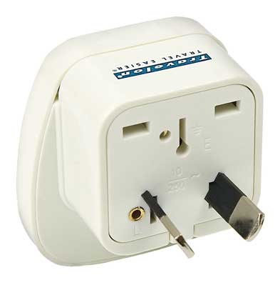 Travelon 12153-80 Australia Grounded Adapter Plug - White Travelon 12153-80 Australia Grounded Adapter Plug - White