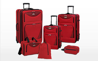 Sky View Ii 6 Piece Expandable Luggage Set - Red