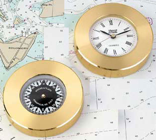 Weems and Plath 661-610500 Brass Compass and Clock Chart Weight Set