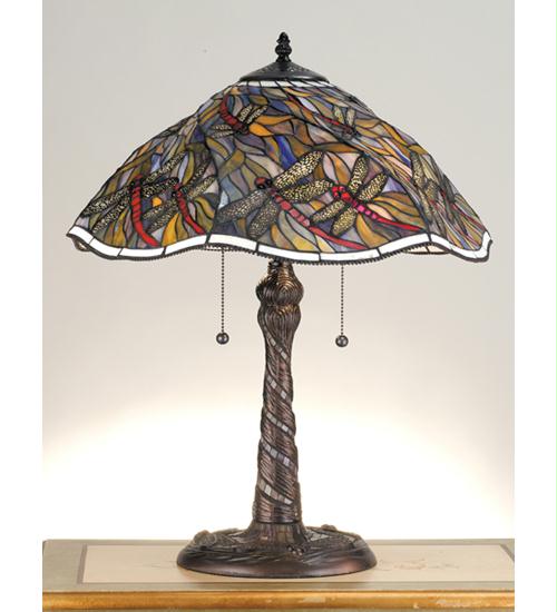 Meyda 82310 23.5 Inch H Spiral Dragonfly and Mosaic Table Lamp