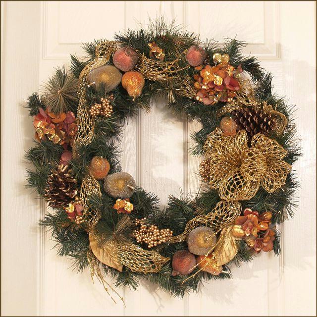 Floral Home Decor CRWR0816-58 Copper Christmas Wreath