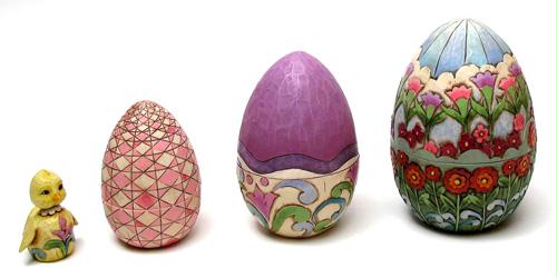 Jim Shore Nesting Box set of 4 Eggs