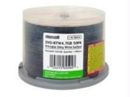 MAXELL 635127 DVD-R 4.7GB Th & SS Printable 4X 50pc