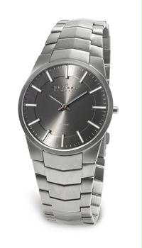 Skagen 694XLTXM Mens Gray Luminous Accented Dial Titanium Watch