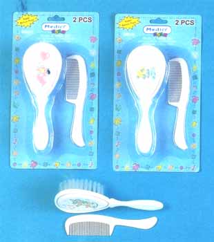 Bulk Savings 246429 2 Pk Brush-Comb Set In Asst Prints- Case of 144