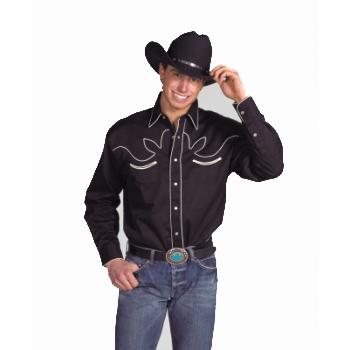 DD Discounts 371411 Retro Western Shirt - Black- Pack of 6