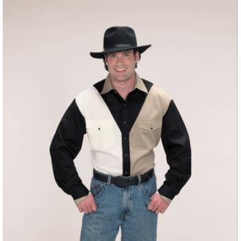 DD Discounts 371587 Western Shirt-Blk-White-Tan - 3Xl