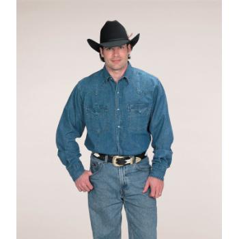DD Discounts 371596 Men and amp;apos;s Western Shirt - Denim- Pack of 6