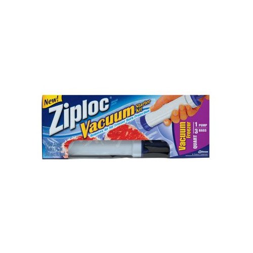 Johnson Wax 700055 KIT Ziploc Vacuum Pump Kit 3 Count Quart Bags - Case of 12