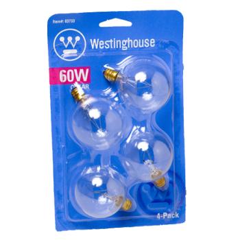 Bulk Savings 394363 Westinghouse 60 Watt Clear Light Bulbs 4Pk- Case of 60