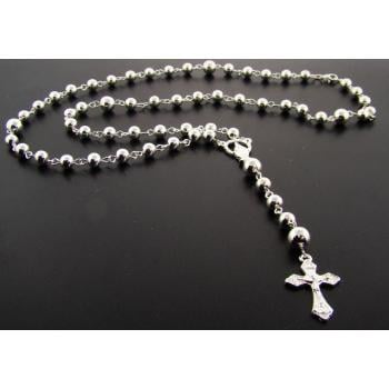 Sterling silver Catholic rosary.