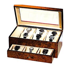 Alexander Innovation Wizard TM 308 A - E Watch Storage Case- polished burlwood