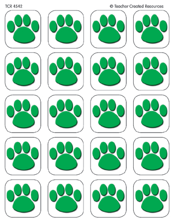 Teacher Created Resources TCR4542 Green Paw Print Stickers Teacher Created Resources TCR4542 Green Paw Print Stickers