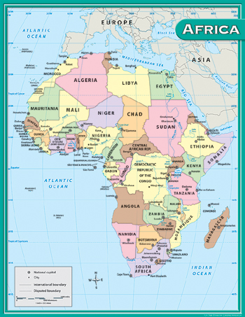 Teacher Created Resources TCR7650 Africa Map Chart 17X22 Teacher Created Resources TCR7650 Africa Map Chart 17X22