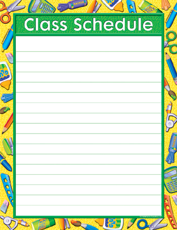 Teacher Created Resources TCR7680 Tools For School Class Schedule- Chart Teacher Created Resources TCR7680 Tools For School Class Schedule- Chart