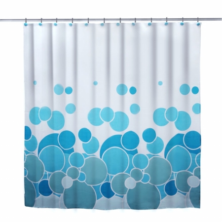 Elite 1201912446 Shower curtain and hook sets Blue Circle Design