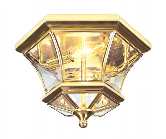 Livex 7052-02 Monterey Ceiling Mount Light- Polished Brass