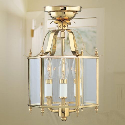 Home Basics Ceiling Mount-chain Hanging Light- Polished Brass