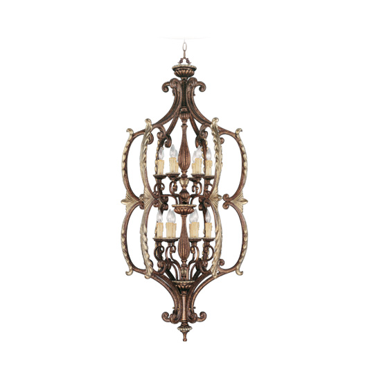 Livex 8866-64 Seville Foyer Light- Palacial Bronze With Gilded Accents
