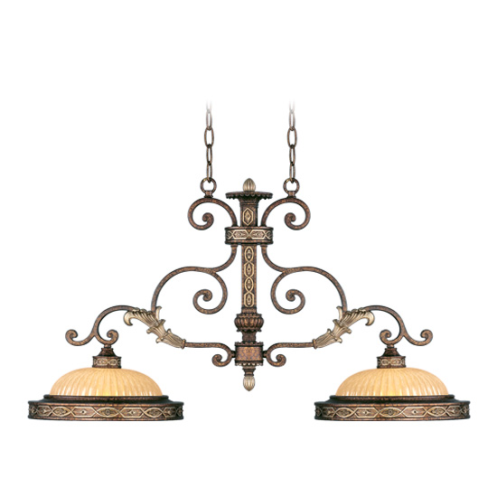 Livex 8522-64 Seville Island Light- Palacial Bronze With Gilded Accents