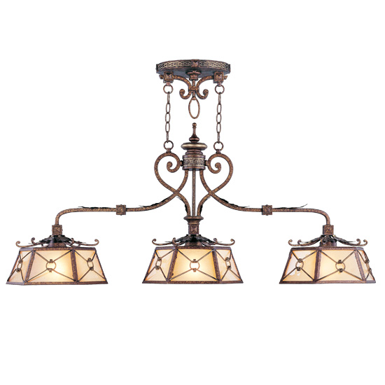 Bristol Manor Island Light- Palacial Bronze With Gilded Accents