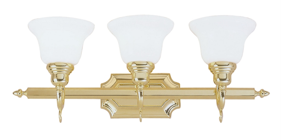 Livex 1283-02 French Regency Bath Light Fixture- Polished Brass