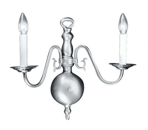 Livex 5002-91 Williamsburg Wall Sconce- Brushed Nickel