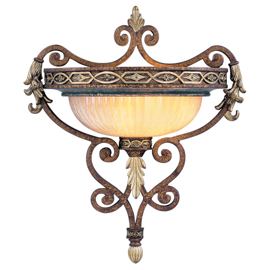 Livex 8531-64 Seville Wall Sconce- Palacial Bronze With Gilded Accents