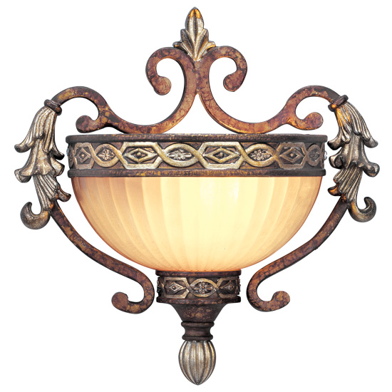 Livex 8540-64 Seville Wall Sconce- Palacial Bronze With Gilded Accents
