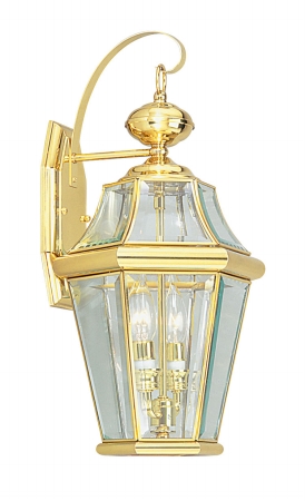 Livex 2261-02 Georgetown Outdoor Light- Polished Brass