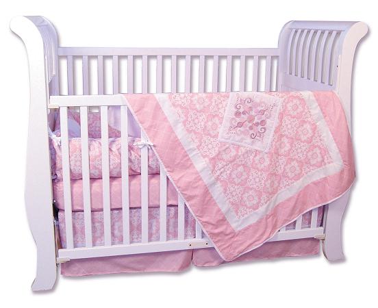 Trend-Lab 100771 Versailles Pink- 4 Pc Crib Set