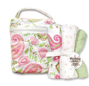 Trend-Lab 21103 Paisley Bottle Bag And Burp Cloth Set