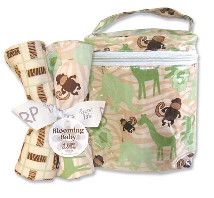 Trend-Lab 21122 Jungle Jam Bottle Bag And Burp Cloth Set