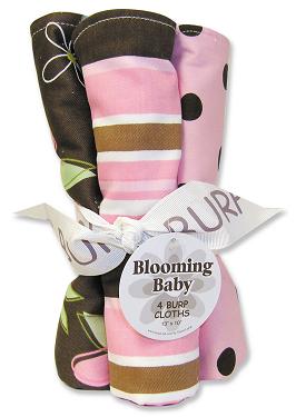 Trend-Lab 101274 Blossoms Burp Cloths 4Pk