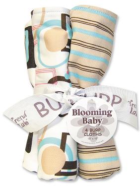 Trend-Lab 101275 Cocoa Dots Burp Cloths 4Pk