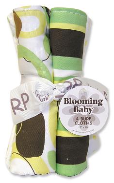 Trend-Lab 101276 Giggles Burp Cloths 4Pk