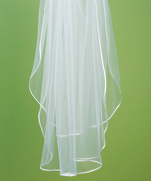 Weddingstar 8226 Satin Ribbon Edge Veil Ivory