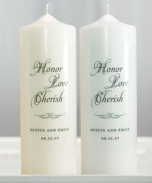 Weddingstar 7205-79 Honor Love Cherish Personalized Unity Candle- Ivory