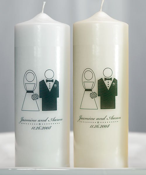 Weddingstar 7206-79 Bride and Groom Personalized Unity Candle- Ivory