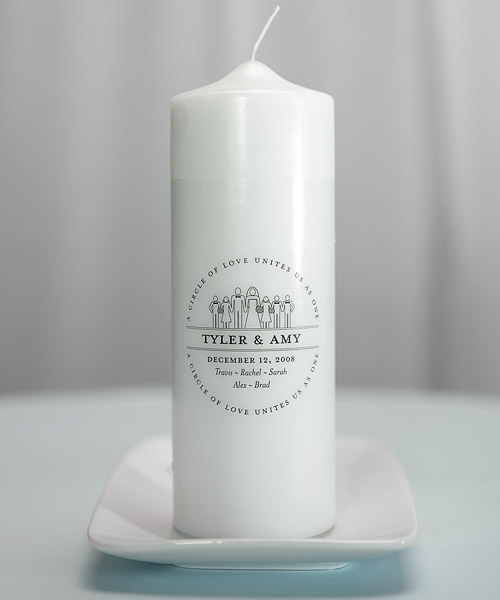 Weddingstar 7207-79 Interchangeable Family Crest Personalized Unity Candle- Ivory