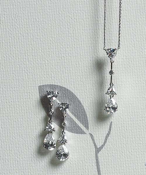 Weddingstar 8745 Cubic Zirconia Pear Drop Pendant Necklace