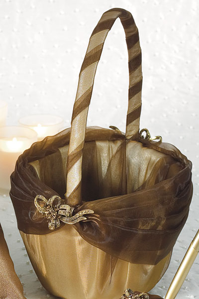 Weddingstar 6135 Bronze Elegance Flower Girl Basket by Weddingstar