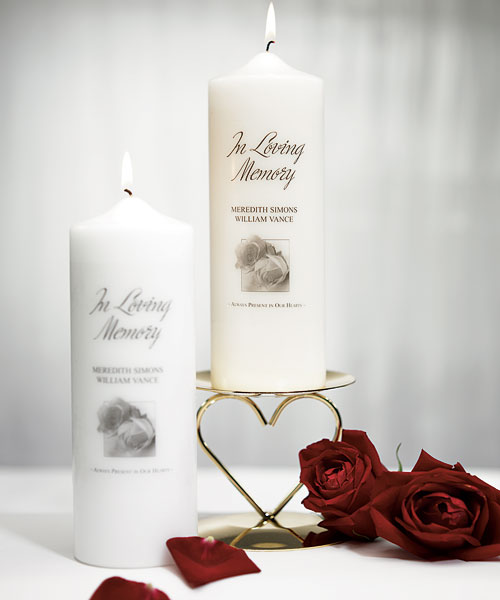 Weddingstar 6177-08 Personalized Memorial Pillar Candle- White